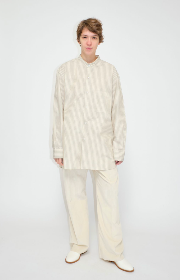 美品 CristaSeya STRIPED COTTON MAO SHIRT 美品】cristaseya