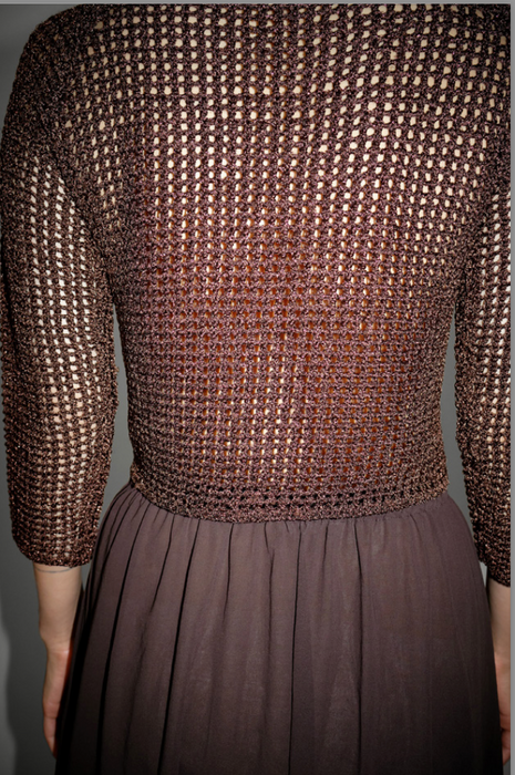 CRISTASEYA<br>WASHI PAPER FISHNET TOPS<br>in BROWN