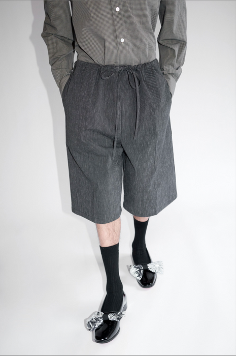 CRISTASEYA<br>MAXI LARGE BERMUDA<br>in BLACK WITH WHITE STRIPES