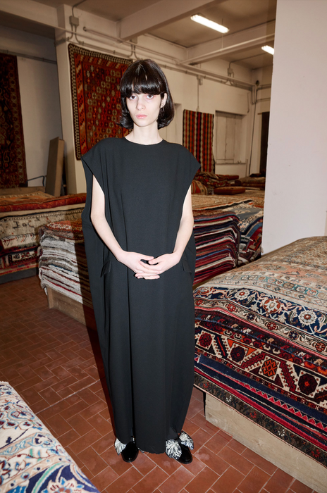 CRISTASEYA<br>SLEEVELESS LONG DRESS <br>in BLACK