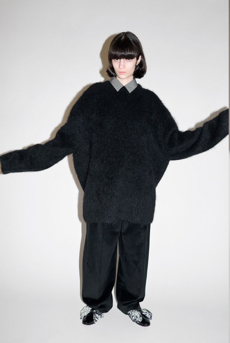CRISTASEYA<br>VISONE MAXI SWEATER<br>in BLACK