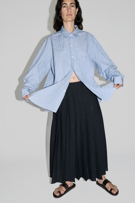 CRISTASEYA<br>WASHI PAPER PLEATED SKIRT<br> in BLACK