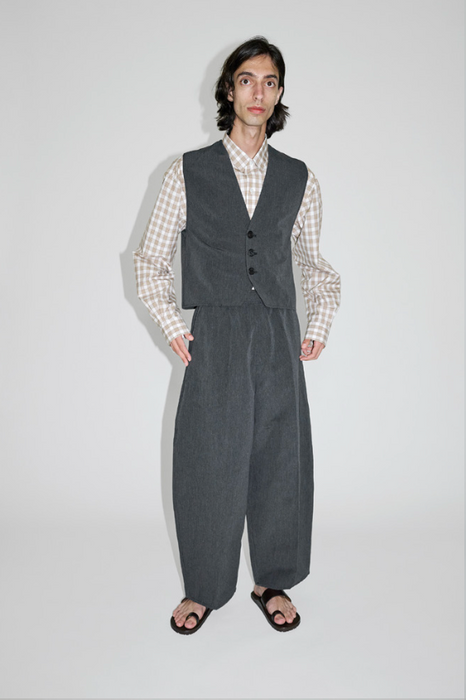 CRISTASEYA<br>MOROCCAN PYJAMA PANTS<br>in GREY WITH BLACK STRIPED