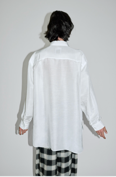 Salvatore Piccolo x CRISTASEYA<br>HANDMADE CLASSIC COLLAR SHIRT<br>in WHITE