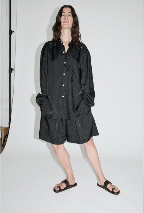 Salvatore Piccolo x CRISTASEYA<br>HANDMADE CLASSIC COLLAR SHIRT<br>in BLACK