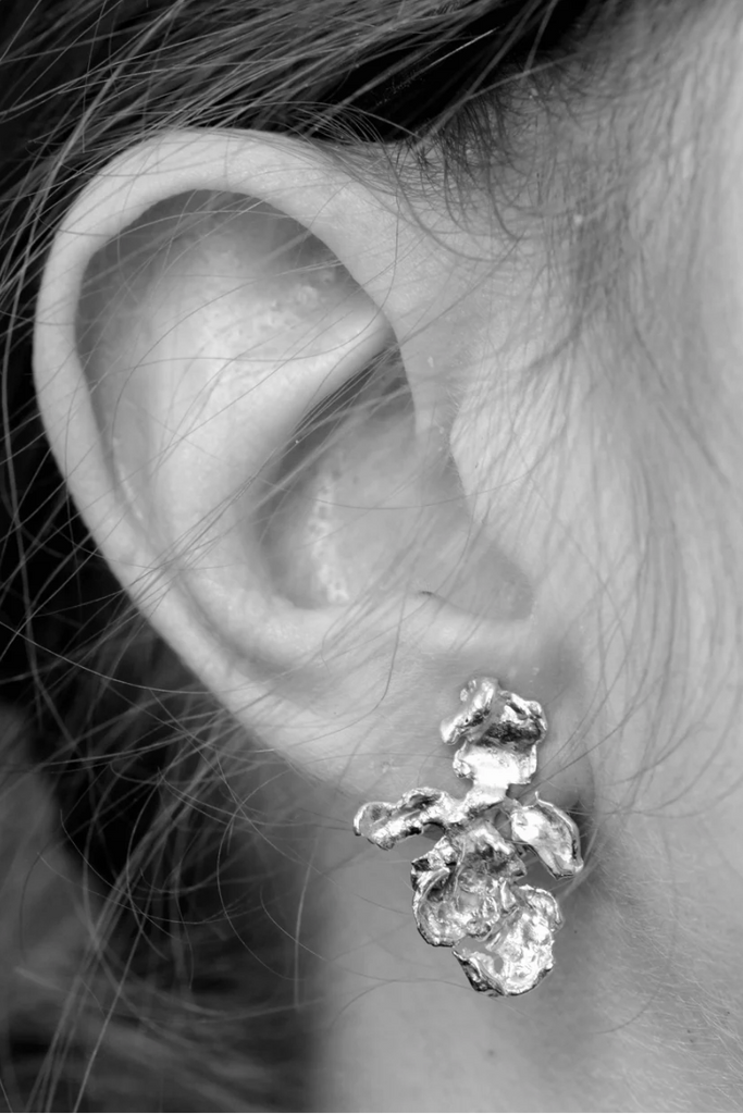 Claudia Lepik SMALL ABSTRACT ORCHID EARRINGS – PORT