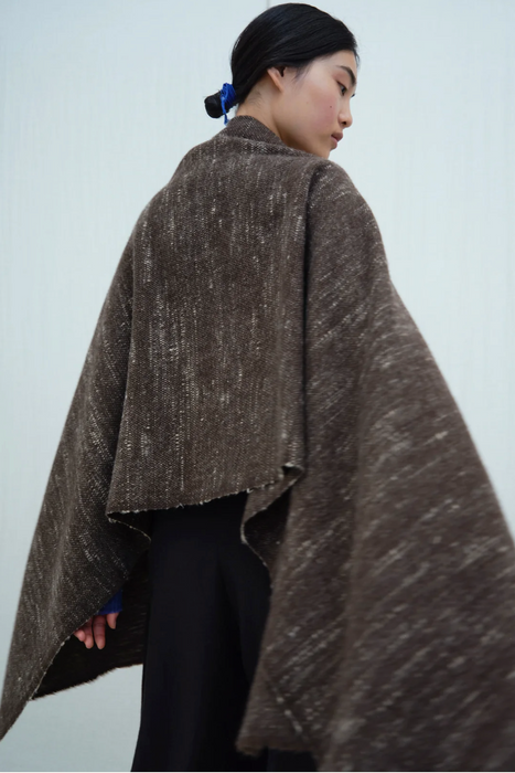 NORLHA<br>HANDSPUN VALLEY  SCARF<br>in NATURAL YAK BROWN