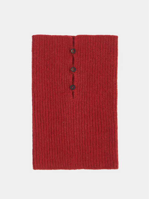 NORLHA<br>BUTTON DOWN NECK PIECE<br>in FLAME RED