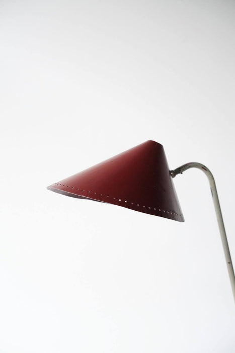 VINTAGE RED SHADE FLOOR LAMP<BR><BR>SOLD OUT