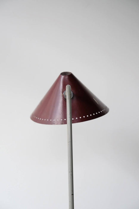 VINTAGE RED SHADE FLOOR LAMP<BR><BR>SOLD OUT