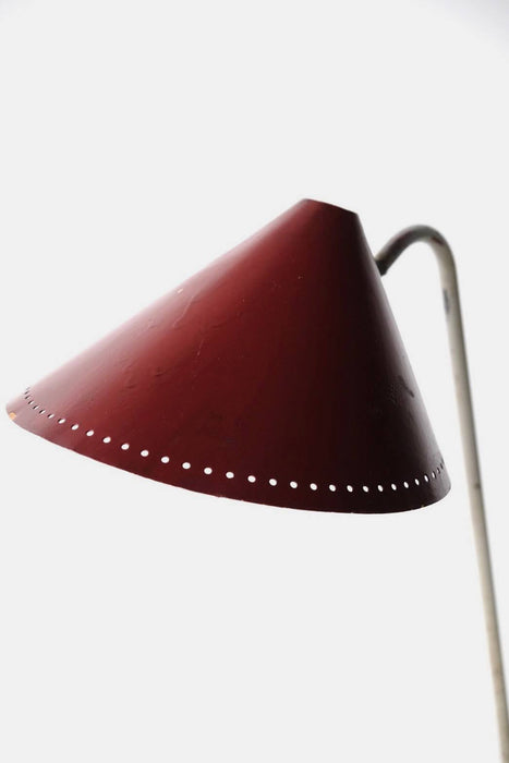 VINTAGE RED SHADE FLOOR LAMP<BR><BR>SOLD OUT