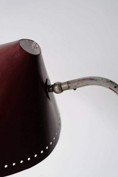 VINTAGE RED SHADE FLOOR LAMP<BR><BR>SOLD OUT