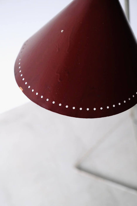 VINTAGE RED SHADE FLOOR LAMP<BR><BR>SOLD OUT