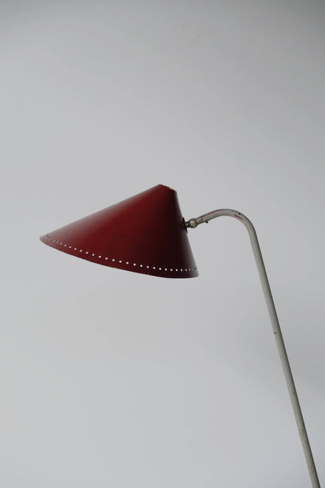 VINTAGE RED SHADE FLOOR LAMP<BR><BR>SOLD OUT