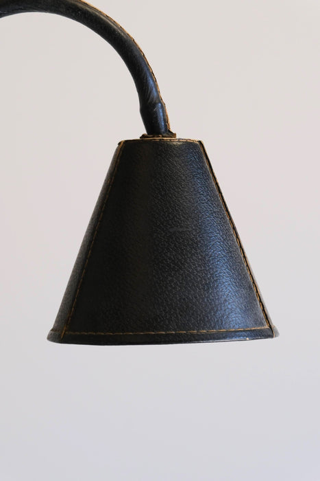 VALENTI<BR>LEATHER FLOOR LAMP BLACK