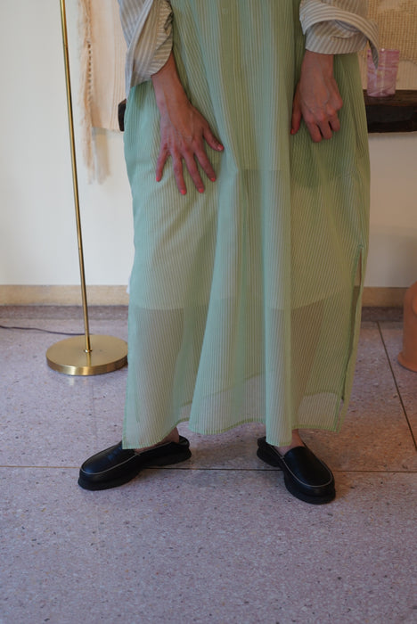 CRISTASEYA for PORT<br>SHEER CAFTAN DRESS<br>SAUGE STRIPES