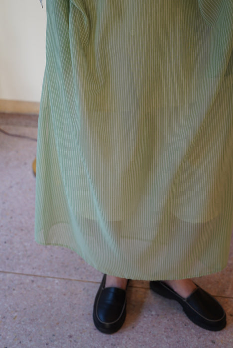 CRISTASEYA for PORT<br>SHEER CAFTAN DRESS<br>SAUGE STRIPES