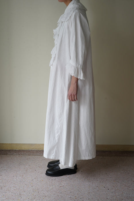 ANTIQUE<BR>ST COTTON FRILL NIGHTGOWN LONG DRESS