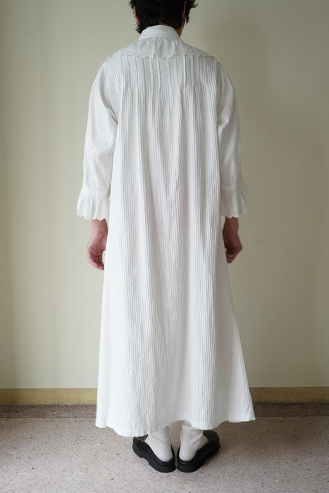 ANTIQUE<BR>ST COTTON FRILL NIGHTGOWN LONG DRESS