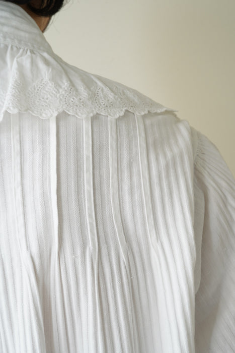 ANTIQUE<BR>ST COTTON FRILL NIGHTGOWN LONG DRESS