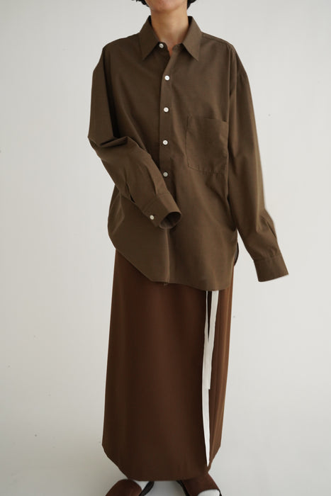 Salvatore Piccolo x CRISTASEYA<br>HANDMADE CLASSIC COLLAR SHIRT<br>in BROWN