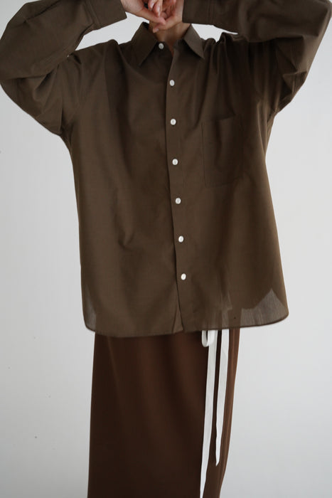 Salvatore Piccolo x CRISTASEYA<br>HANDMADE CLASSIC COLLAR SHIRT<br>in BROWN
