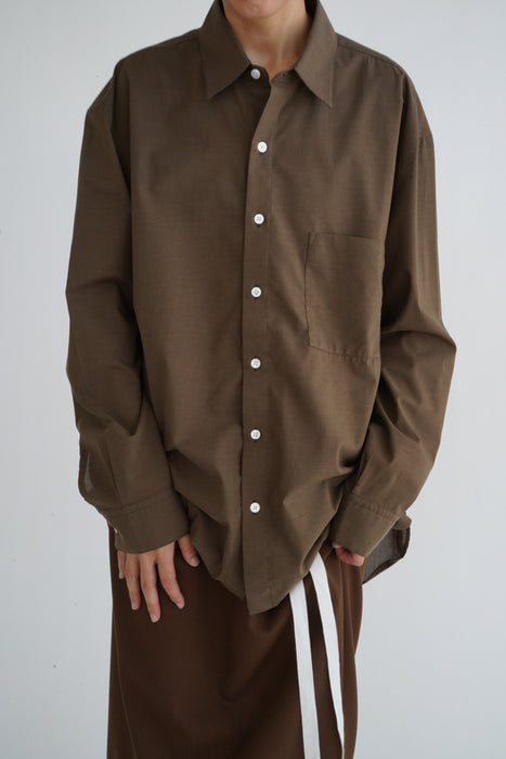 Salvatore Piccolo x CRISTASEYA<br>HANDMADE CLASSIC COLLAR SHIRT<br>in BROWN