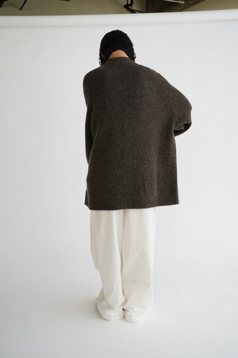 CRISTASEYA<br>OVERSIZED SHETLAND CARDIGAN<br>in TAUPE