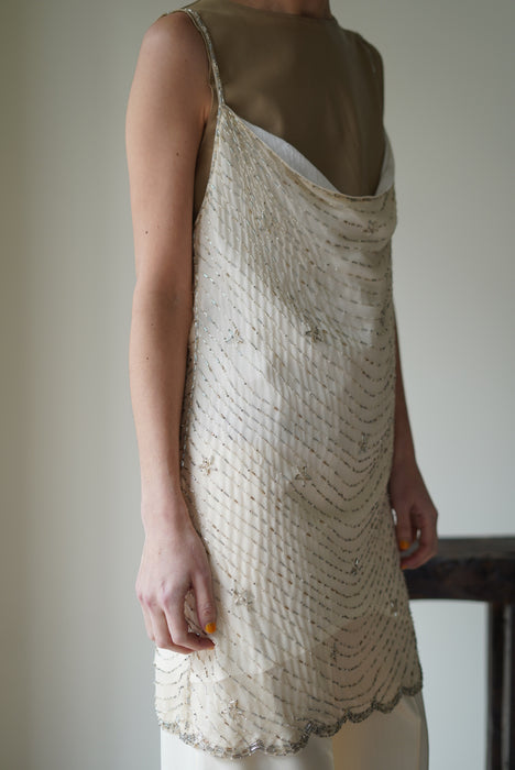 FUMIKA_UCHIDA<BR>HAND BEADED EMBROIDERY SLIP DRESS