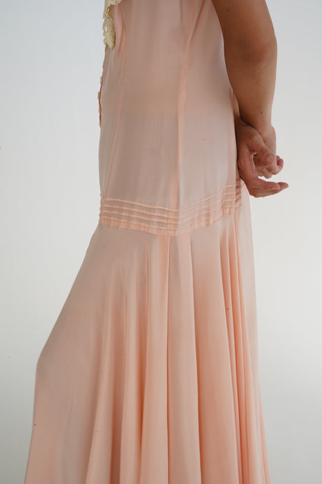 ANTIQUE<BR> SILK LACE DRESS