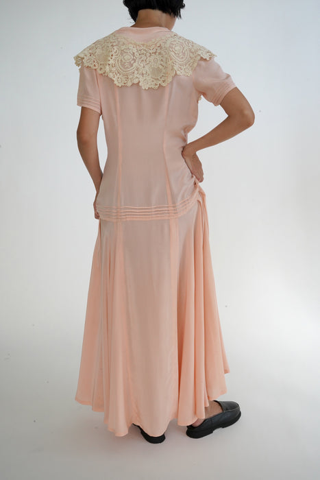ANTIQUE<BR> SILK LACE DRESS