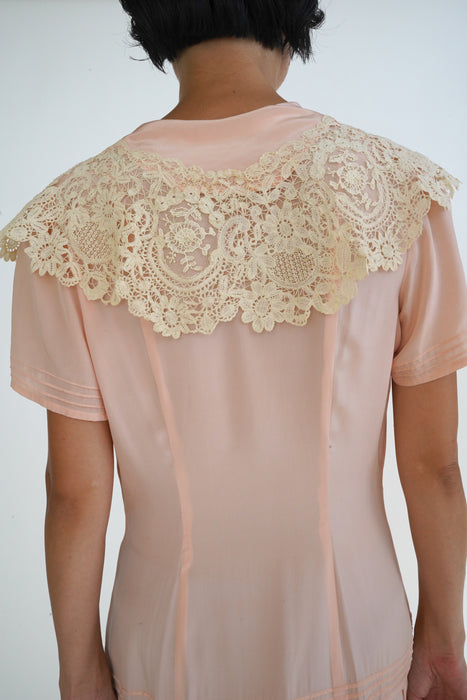 ANTIQUE<BR> SILK LACE DRESS