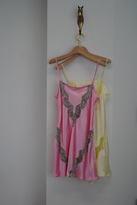 FUMIKA_UCHIDA<BR>PRINTED LACE TRIMMED SLIP DRESS