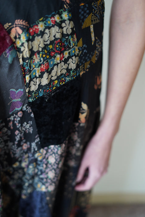 VINTAGE<BR>ONE OF A KIND PATCHWORKED UK DRESS