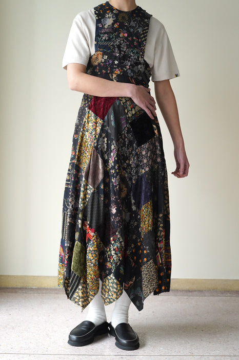 VINTAGE<BR>ONE OF A KIND PATCHWORKED UK DRESS