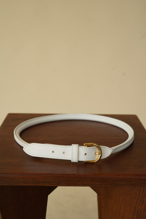 CRISTASEYA<br>LEATHER BELT<BR>in WHITE