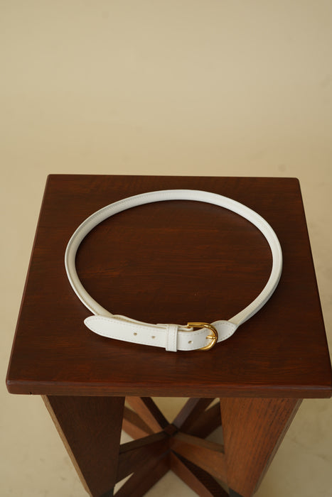 CRISTASEYA<br>LEATHER BELT<BR>in WHITE