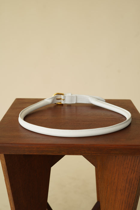 CRISTASEYA<br>LEATHER BELT<BR>in WHITE