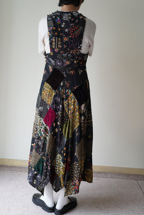 VINTAGE<BR>ONE OF A KIND PATCHWORKED UK DRESS