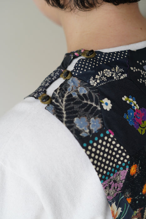 VINTAGE<BR>ONE OF A KIND PATCHWORKED UK DRESS