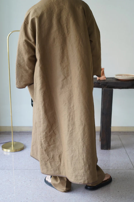 CRISTASEYA<br>COLLARLESS COAT WITH LEATHER PIPING