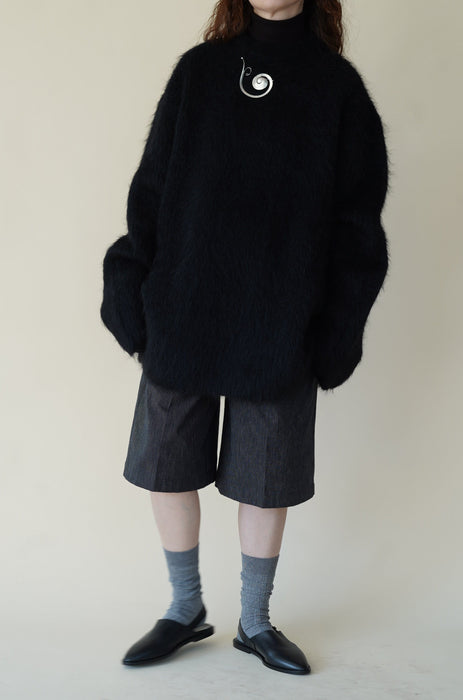 CRISTASEYA<br>VISONE MAXI SWEATER<br>in BLACK
