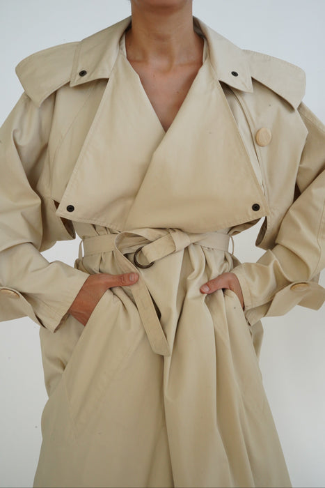VINTAGE<BR>ANNE MARIE BERETTA<BR>COTTON TRENCH COAT