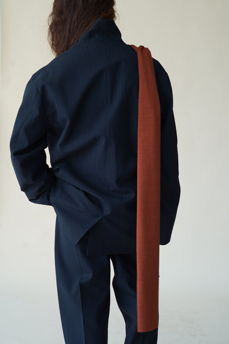 CRISTASEYA<br>OVERSIZED BLAZER<br>in BLACK/NAVY STRIPES