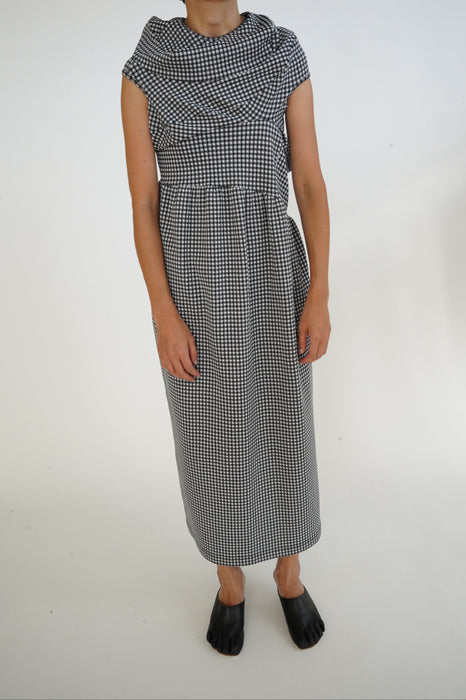 AD1996<BR>robe de chambre COMME des GARCONS<BR>GINGHAM CHECK ”Lumps and Bumps”DRESS