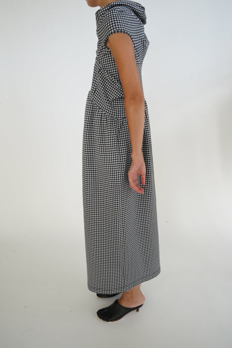 AD1996<BR>robe de chambre COMME des GARCONS<BR>GINGHAM CHECK ”Lumps and Bumps”DRESS