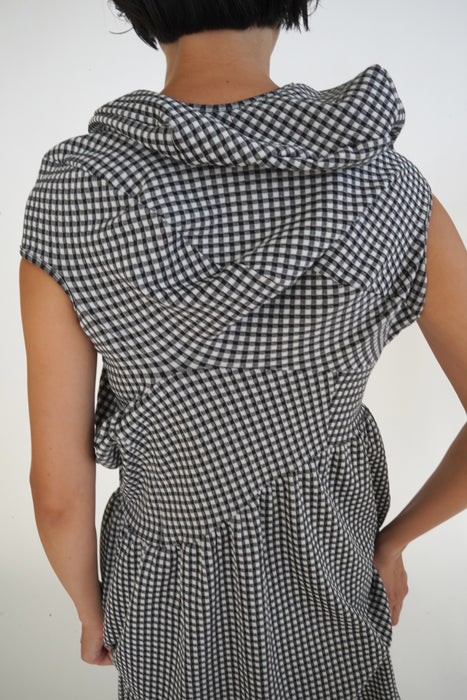 AD1996<BR>robe de chambre COMME des GARCONS<BR>GINGHAM CHECK ”Lumps and Bumps”DRESS