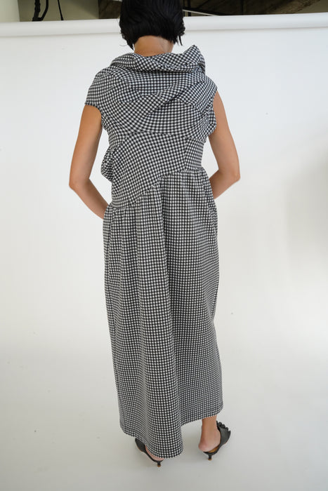 AD1996<BR>robe de chambre COMME des GARCONS<BR>GINGHAM CHECK ”Lumps and Bumps”DRESS