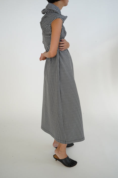 AD1996<BR>robe de chambre COMME des GARCONS<BR>GINGHAM CHECK ”Lumps and Bumps”DRESS