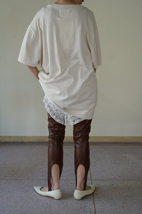 FUMIKA_UCHIDA<BR>STRETCH VEGAN LEATHER STIRRUPS LEGGINGS